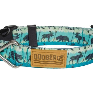 GooberPET Recycled Webbing Dog Collar Moose & Bear
