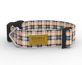 Classic Tartan Dog Collar, Personalized Dog Collar, Water Resistant, Stainless Steel, Vegan, 316 Stainless Steel