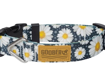 GooberPET Recycled Webbing Dog Collar Daisies