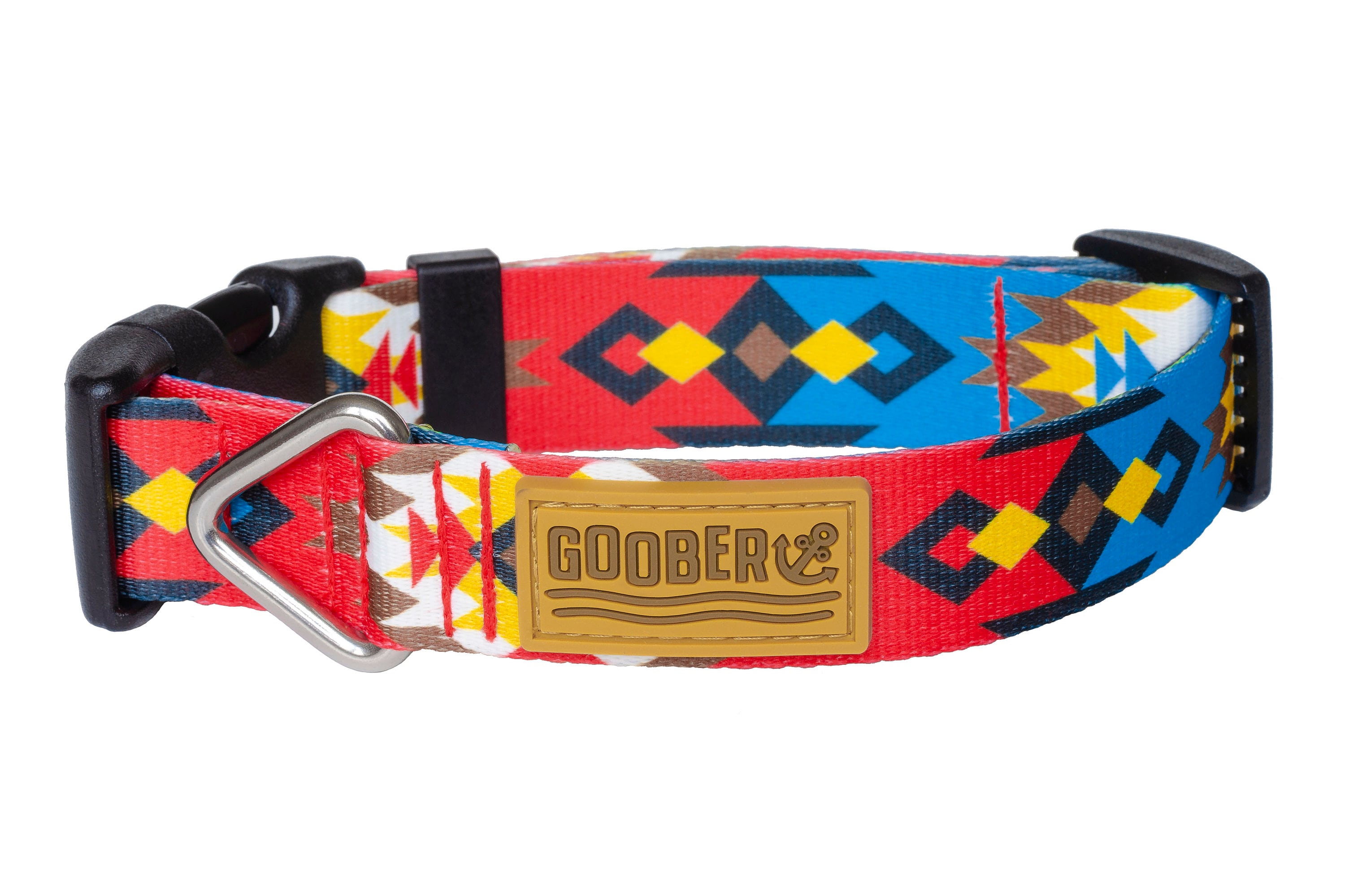 Gooberpet Recycled Webbing Dog Collar Red Aztec Etsy