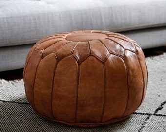 Sumptuous Leather Pouf Seating:Elevate Your Space with Timeless Elegance -Luxury Leather Pouf -Artisanal Craftsmanship for Discerning Tastes