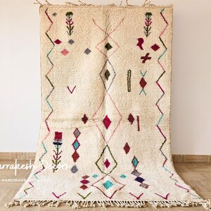 Moroccan rug - beni ourain Rug , Rug for living room , Handmade area rug , Wool Beni Ourain Rug , Colorful berber Rug , Custom Area Rug