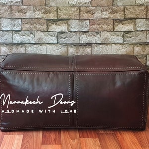 RECTANGULAR LEATHER POUF Individuell anpassbarer rechteckiger Leder-Sitzpouf Ottoman Handgefertigter rechteckiger Sitzpouf Loung Ottoman Pouf Leder-Osmane chocolate