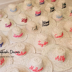 Cappello da sposa, cappelli personalizzati, cappelli da spiaggia personalizzati, cappelli ricamati, grazioso cappello estivo - Cappello da sole per sposa, cappelli per damigelle d'onore, cappello da sole personalizzato