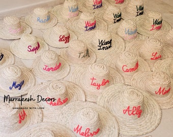 Bridal hat, customized hats, custom beach Hats, embroidered Hats, Cute summer hat - Bride sun hat,Hats for Bridesmaids, Custom Sun hat