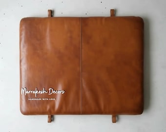 Tapis de gymnastique et de yoga en cuir véritable, tapis en cuir, haute qualité, tapis de gymnastique et de yoga en cuir de vachette de qualité supérieure - Fabriqué à la main en cuir marron et noir