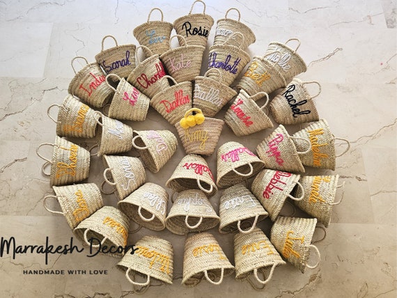 Personalized straw moroccan basket,bridal shower bags,customized straw bags,custom beach bag,straw tote,embroidered bags