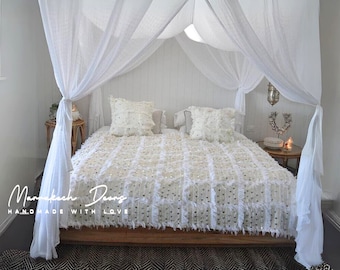 Wedding Moroccan Blanket ith 2 pillows, bedroom blanket,moroccan throw blanket,Handira blanket,Home decor, Boho, Christmas present gift