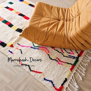 Tapis Beni Ourain - Grand tapis marocain, Tapis coloré Beni Ourain, Tapis à carreaux, Tapis Beni Ourain personnalisé, Tapis marocain de style, Tapis personnalisé