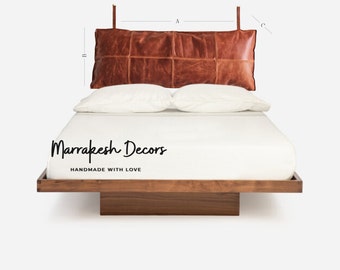 leather headboard - Custom Headboard - king headboard - Leather Headboard Cover  Boho King Headboard Headboard Pillow  King Size Headboard