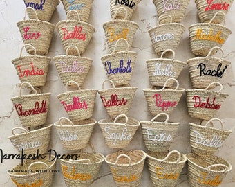 Customized straw bags, Personalized straw moroccan basket,bridal shower bags,custom beach bag,straw tote,embroidered bags