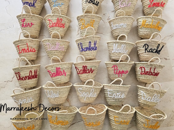 Customized straw bags, Personalized straw moroccan basket,bridal shower bags,custom beach bag,straw tote,embroidered bags