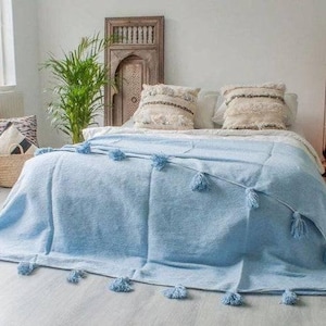 Etsy pom pom blanket hotsell