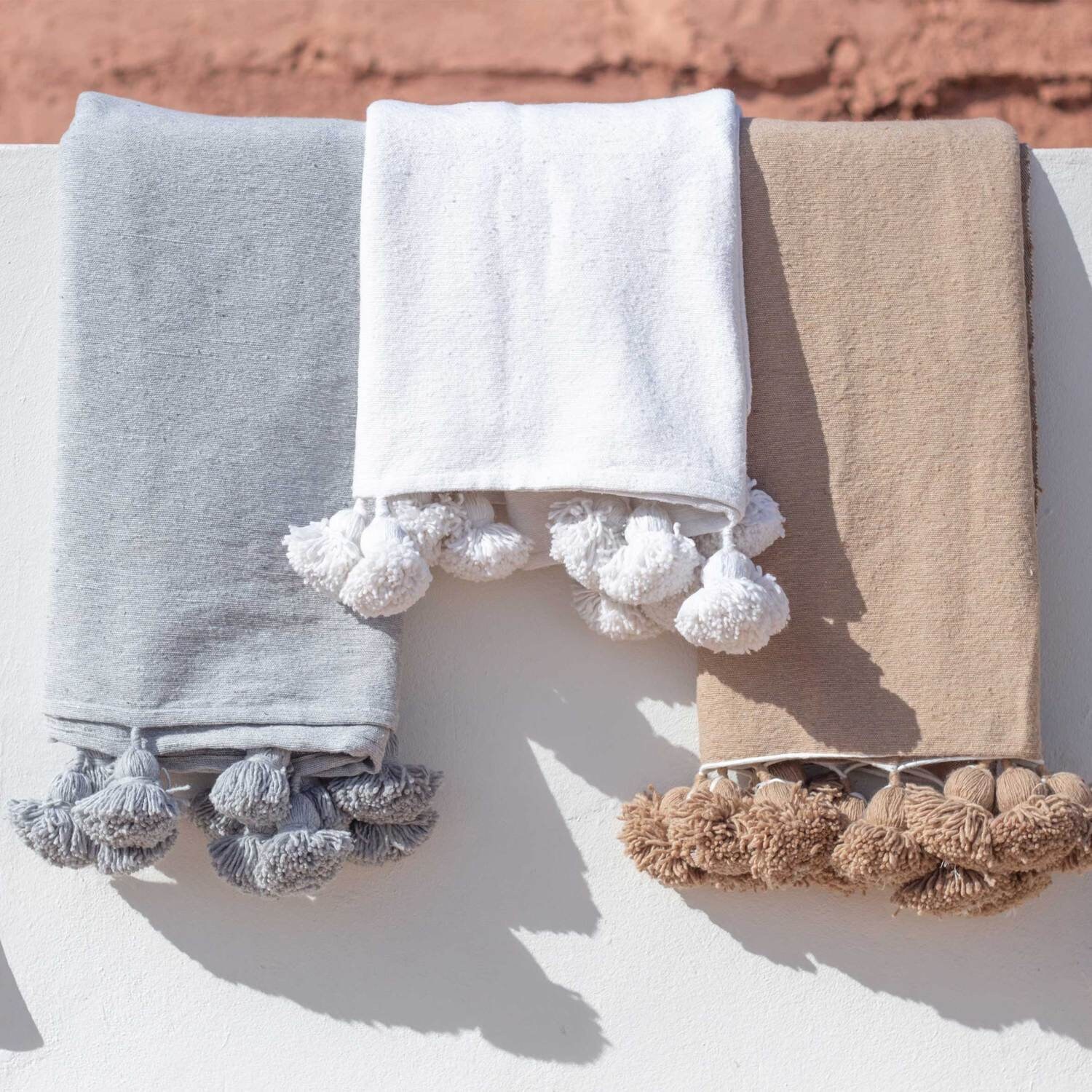 Moroccan Pom Pom Throw Blanketsoft & Cozy Cotton Moroccan Pom Etsy