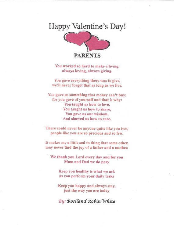 Parents Poem For Valentine S Day Etsy Parents Poem For Valentine S Day Etsy