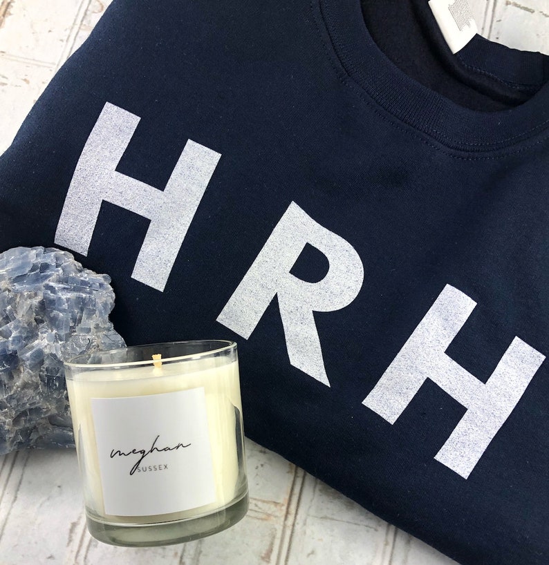 HRH Sweatshirt in Navy Blue A Collection Inspired by The Royal Family & As seen in PopSugar Holiday Gift Guide image 2