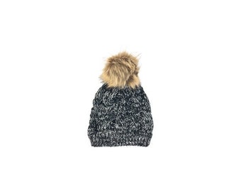 Faux Fur Pompom Winter Beanie | Princess Kate Middleton Winter Beanie Hat Royal RepliKATE, Winter Hat inspired by Princess of Wales