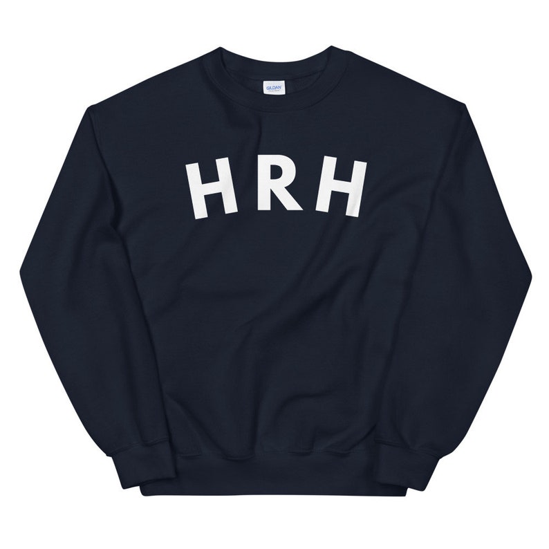 HRH Sweatshirt in Navy Blue A Collection Inspired by The Royal Family & As seen in PopSugar Holiday Gift Guide image 4