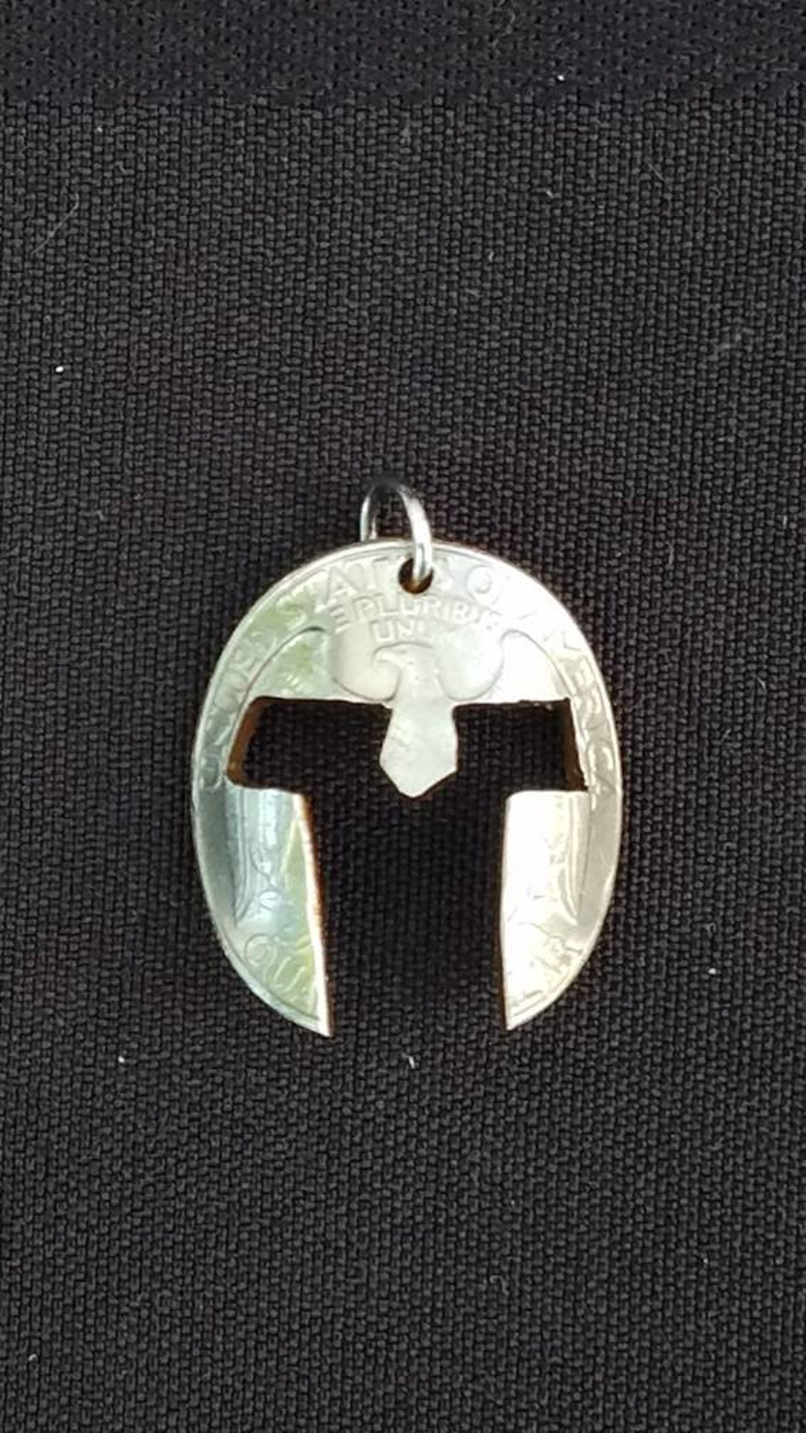 Spartan helmet coin cut out | Etsy