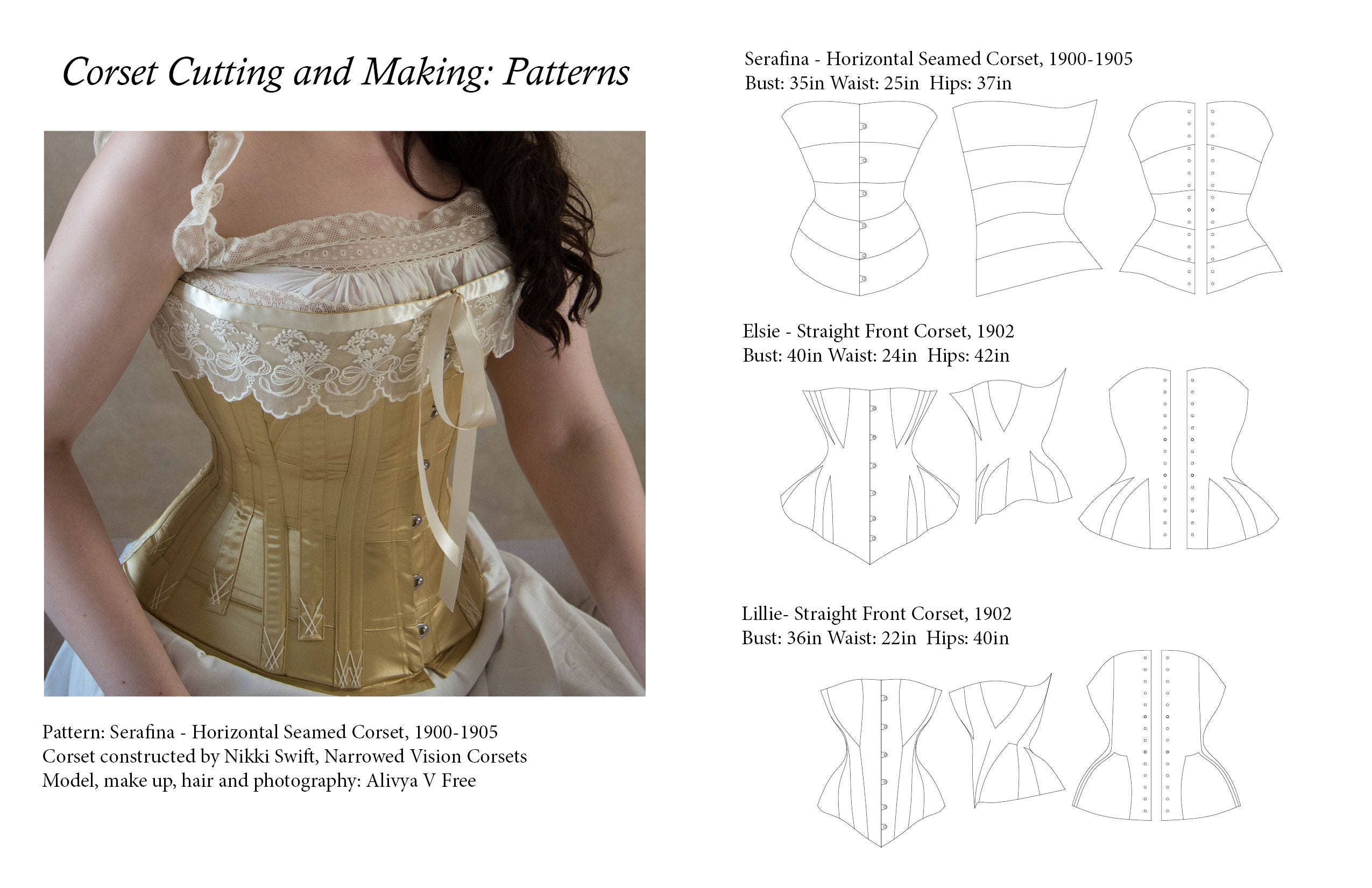 19 Unique Edwardian, Teens WW1 Corset Patterns From 1900-1920 Digital E  Patterns Printable PDF Pack Three From Corset Cutting and Making 