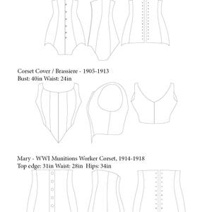 10 Unique 1910s and WW1 Corset Patterns and 1 Brassiere, 1910-1920 ...