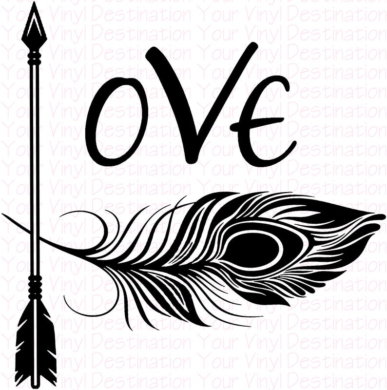 Love Feather Decal Etsy