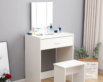Retro Wave Foot Floor Pad Black Piano Seat Bathroom Bedroom Large Vanity Benches DORTALA Vanity Stool Dressing Stools Makeup Bench with Solid Pine Wood Legs and Thick Pad
