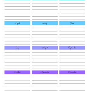 Birthday List Birthday List Printable Birthday List Template Birthday List Birthday List Printable Birthday List Template