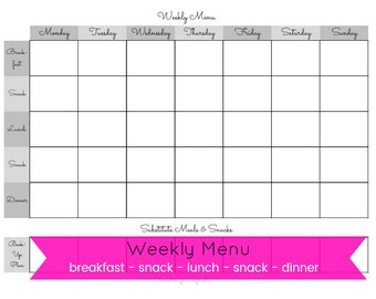 Weekly Meal Planner, Weekly Meal Plan Printable, Weekly Meal Plan, Meal Plan, Meal Planner, Weekly Menu Printable, Weekly Menu, Grocery List