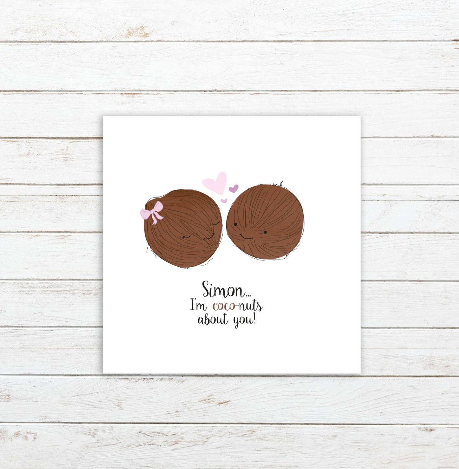 I'm Coconuts About You Anniversary Greeting Card Etsy UK