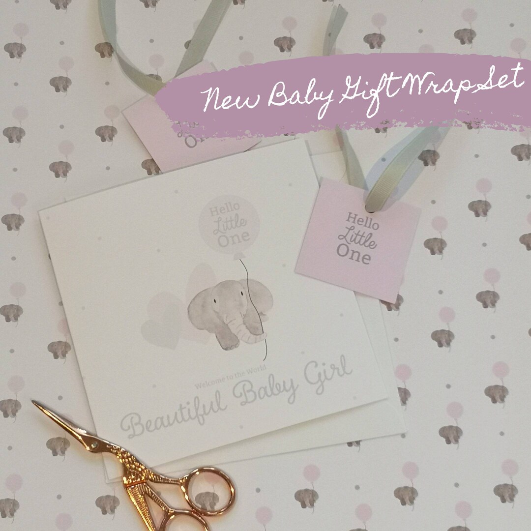New Baby Gift Wrap Set New Baby Baby Girl Gift Paper Gift Etsy