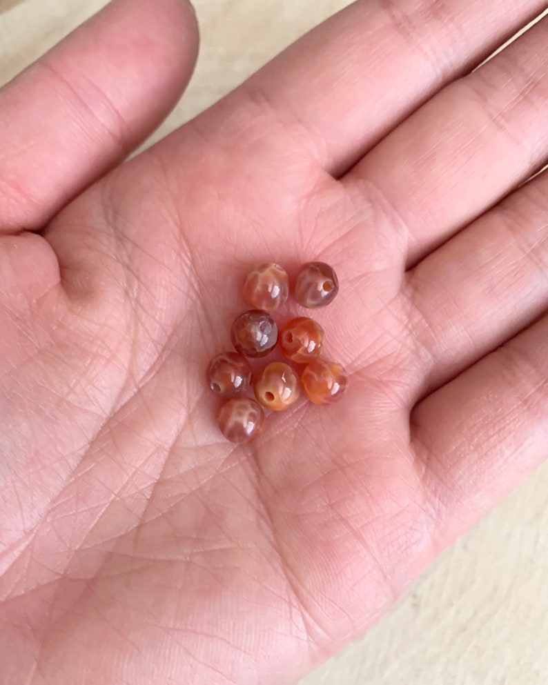 Small minimal dainty fire agate pendant choker necklace image 4