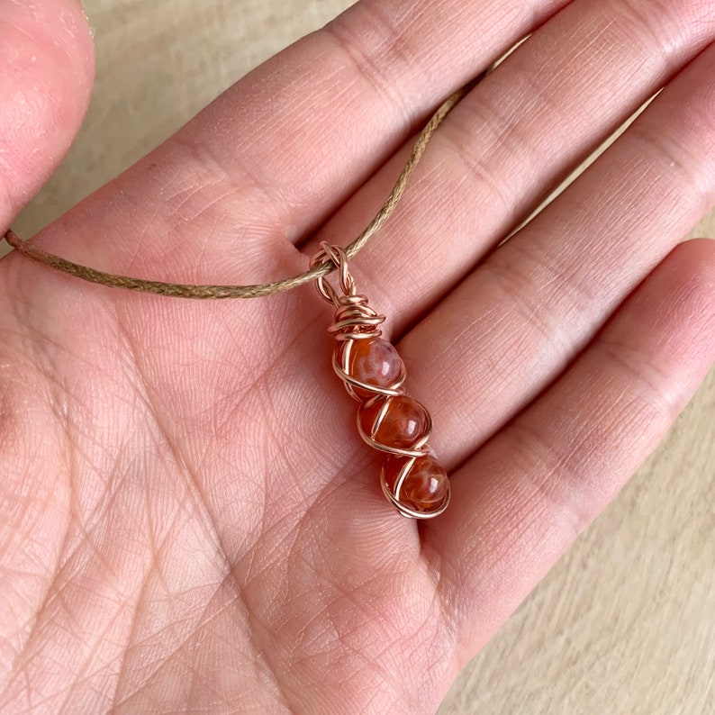 Small minimal dainty fire agate pendant choker necklace image 3