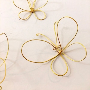 Home decor. Wall decor. Wire art. 2 small Butterflies (2"&3") Unique Interior design idea. Wall art. 100% handmade. 3D. Gold. Black, Silver.