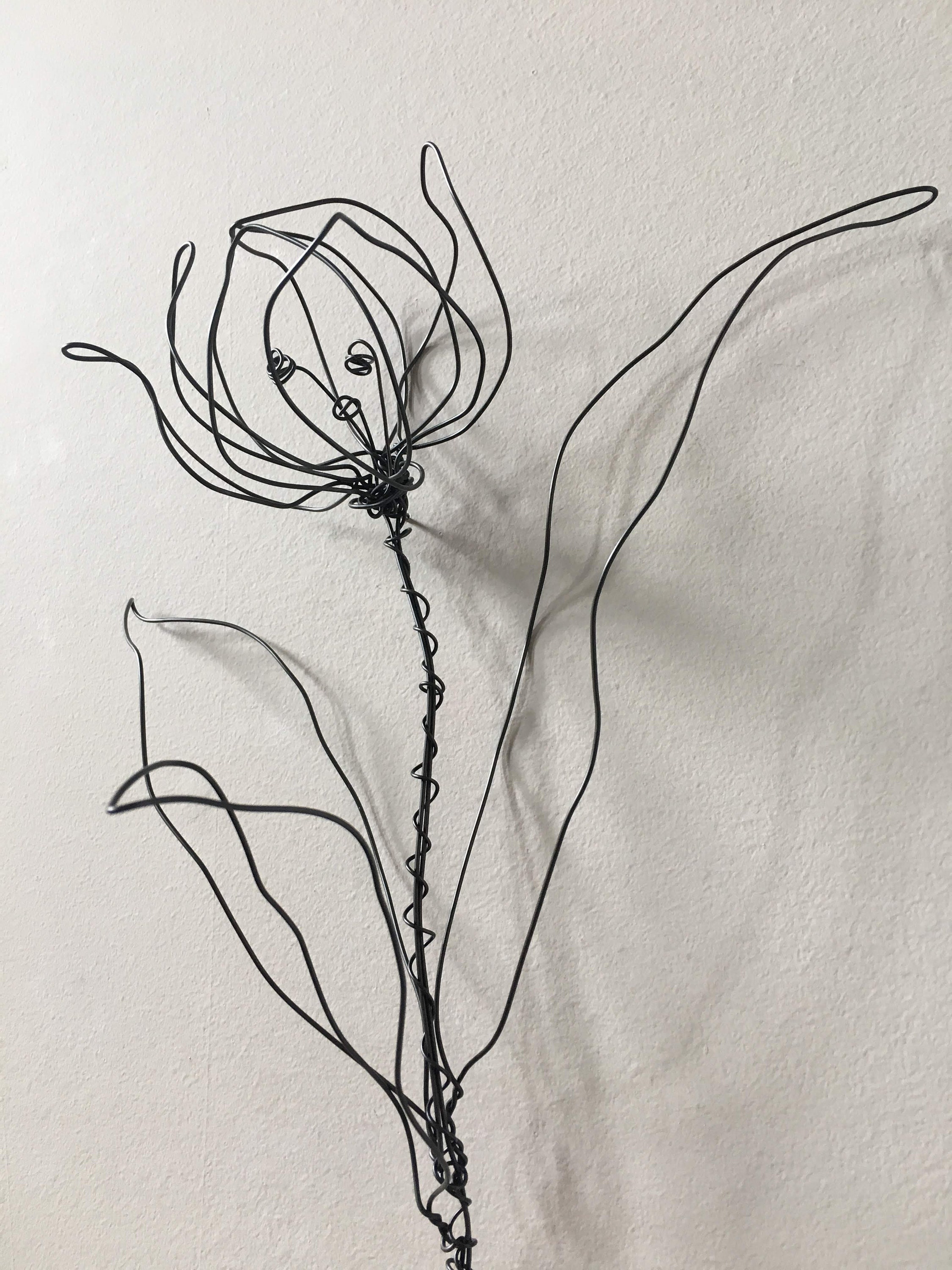 Wire art. Tulip Wire flower wall decor 1 Tulip with a stem Etsy