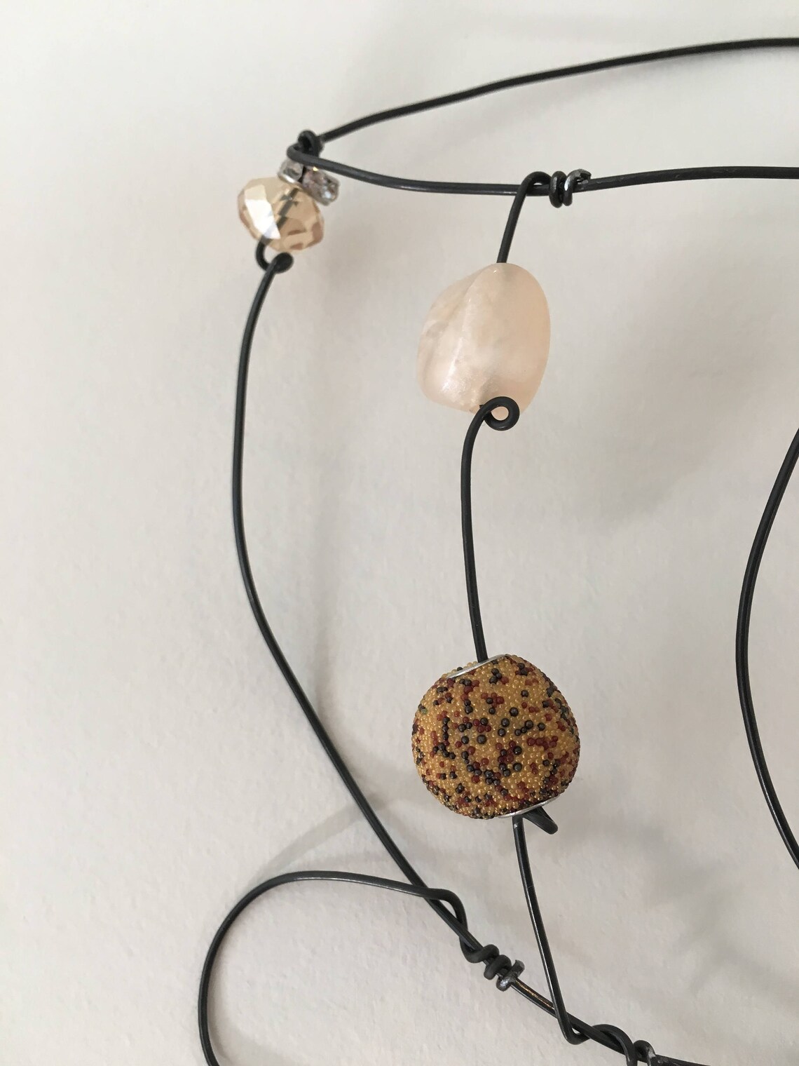 Wire art wall decor coffee cup with beautiful beads spiral Etsy