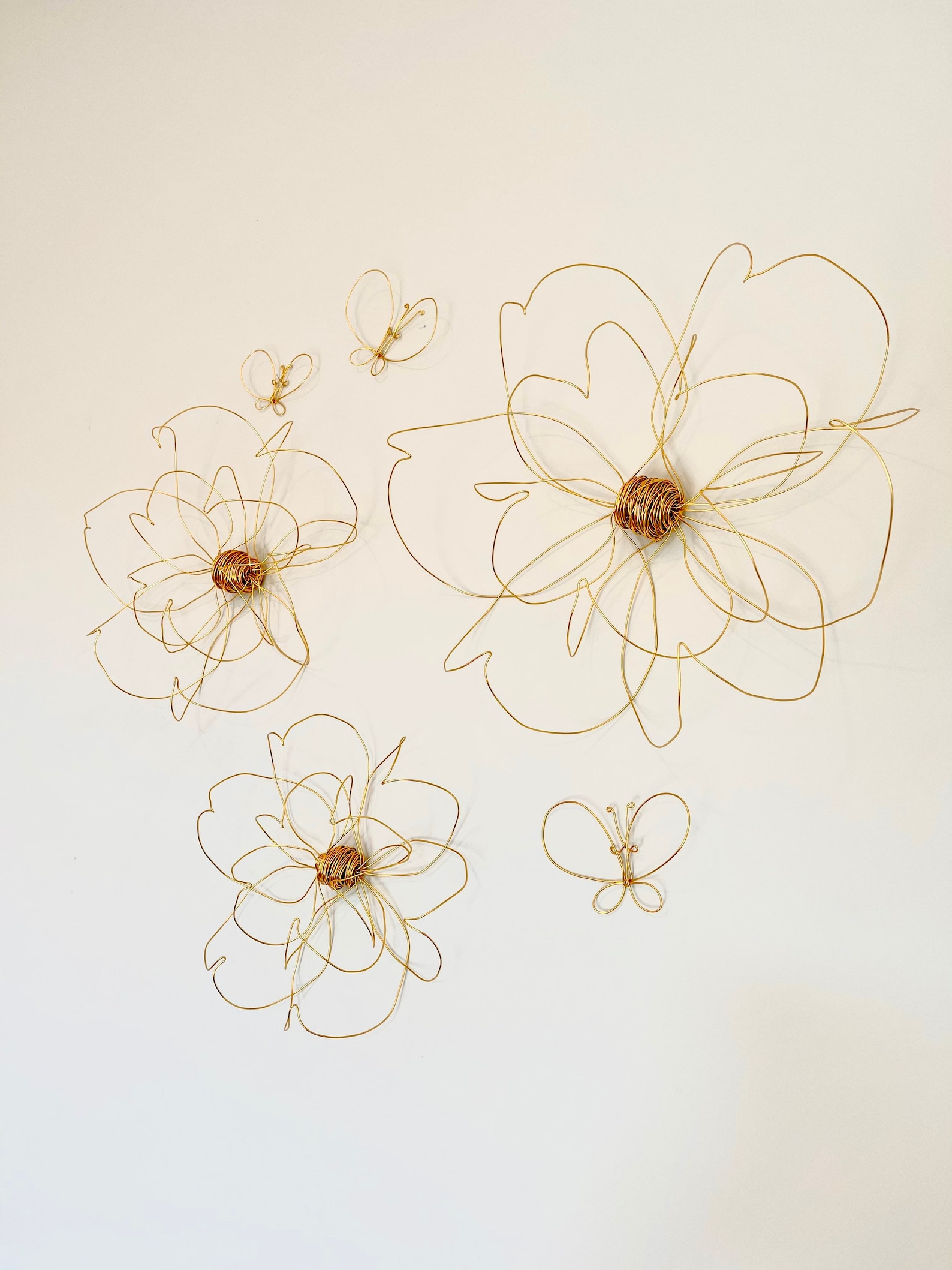 Home Decor Wall Decor Wall Hanging Wire Art One Flower Etsy