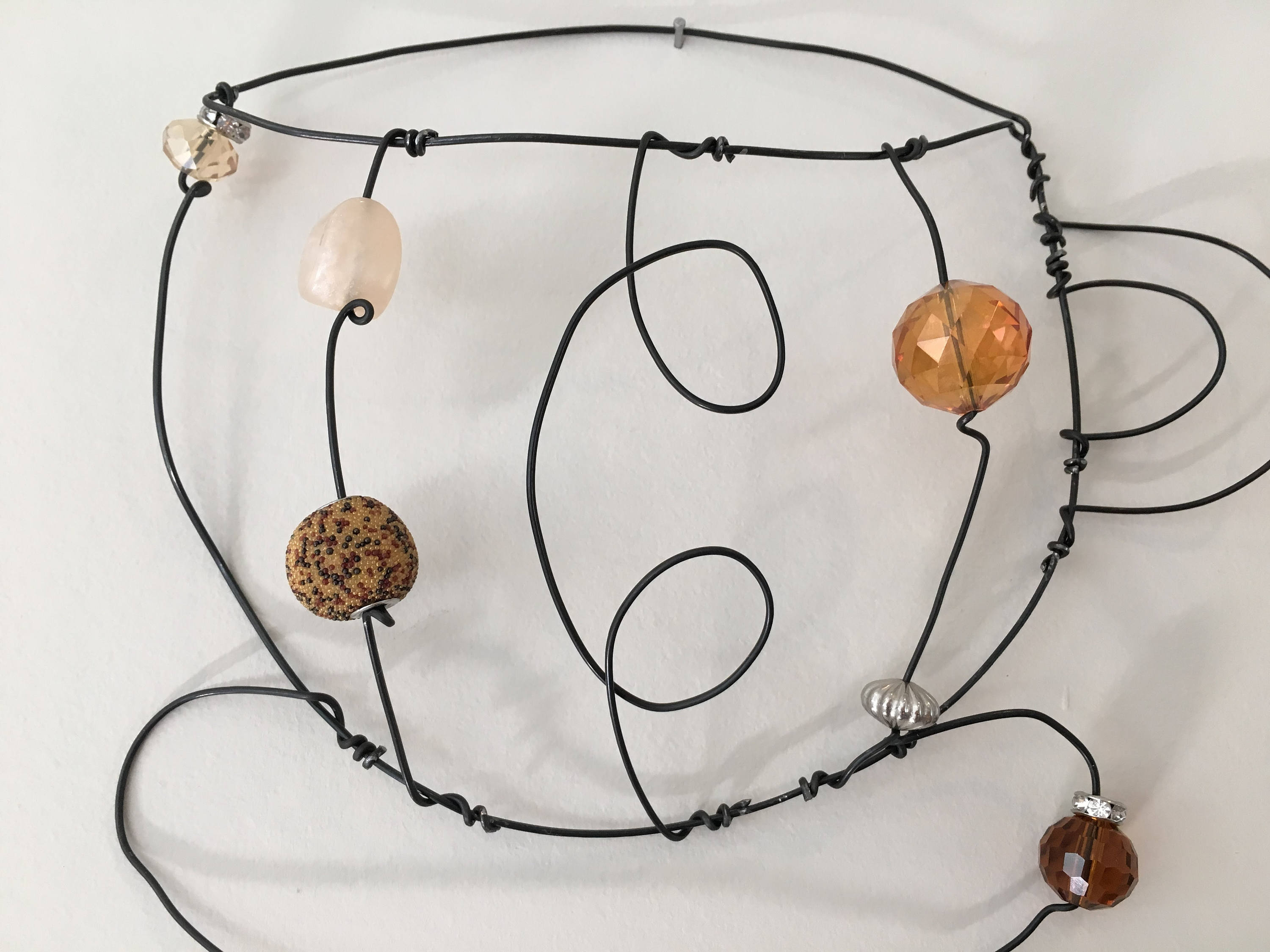 Wire art wall decor coffee cup with beautiful beads spiral Etsy