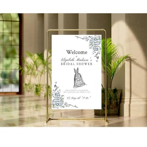 Personalized PRINTED & SHIPPED Bridal Shower Welcome Sign Foam Board 24x36, Made to Order.