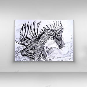 monster hunter art print decor laminated monster hunter drawing inked wall art monster hunter print monster hunter wilds gift mh wild poster