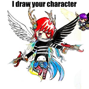 Maplestory custom character gift, maplestory print drawing laminated, maplestoru gift wall art, maplestory art gamer decoration laminated