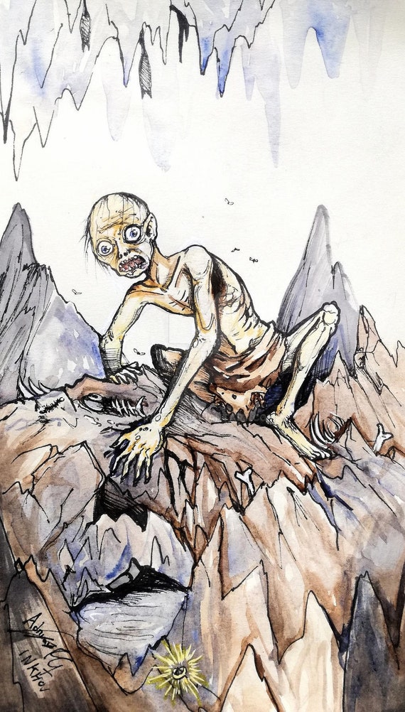 This drawing i made of gollum : r/lotr