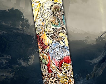 Marque-page Elden Ring, imprimé jeu vidéo, pour livres et BD, fait main, cadeau idéal pour les fans de jeux vidéo.