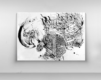 Affiche décorative Elden Ring, impression plastifiée, cadeau artistique Godfrey Elden Ring, poster décoratif Elden Ring, affiche murale décorative
