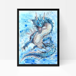 Stampa plastificata di Monster Hunter Wilds, disegno di Lagiacrus, regalo di Monster Hunter Wilds, poster decorativo di Monster Hunter