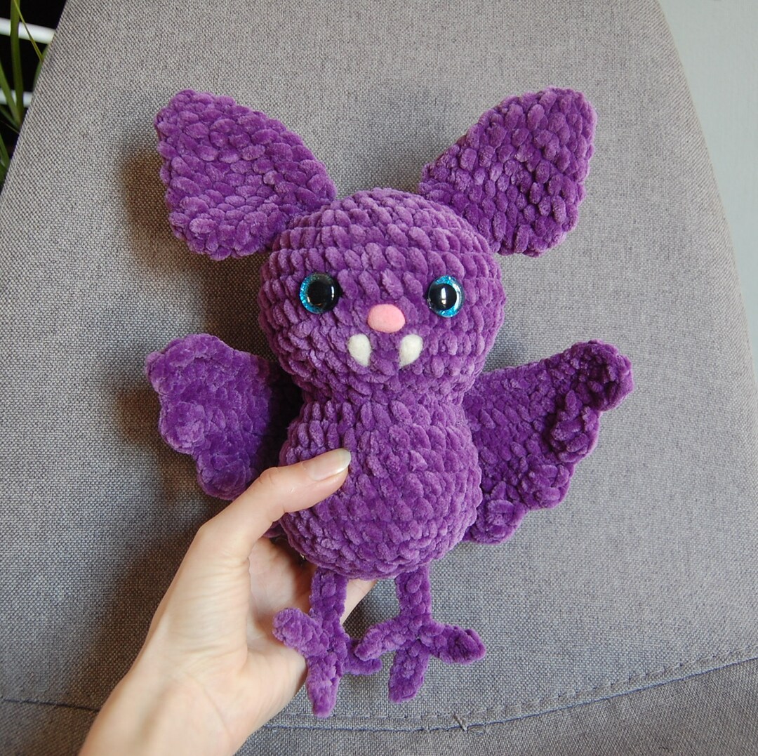 Plush Bat Knitted Toy Plush Toy Stuffed Toy Bat Bat Cub Toy Etsy