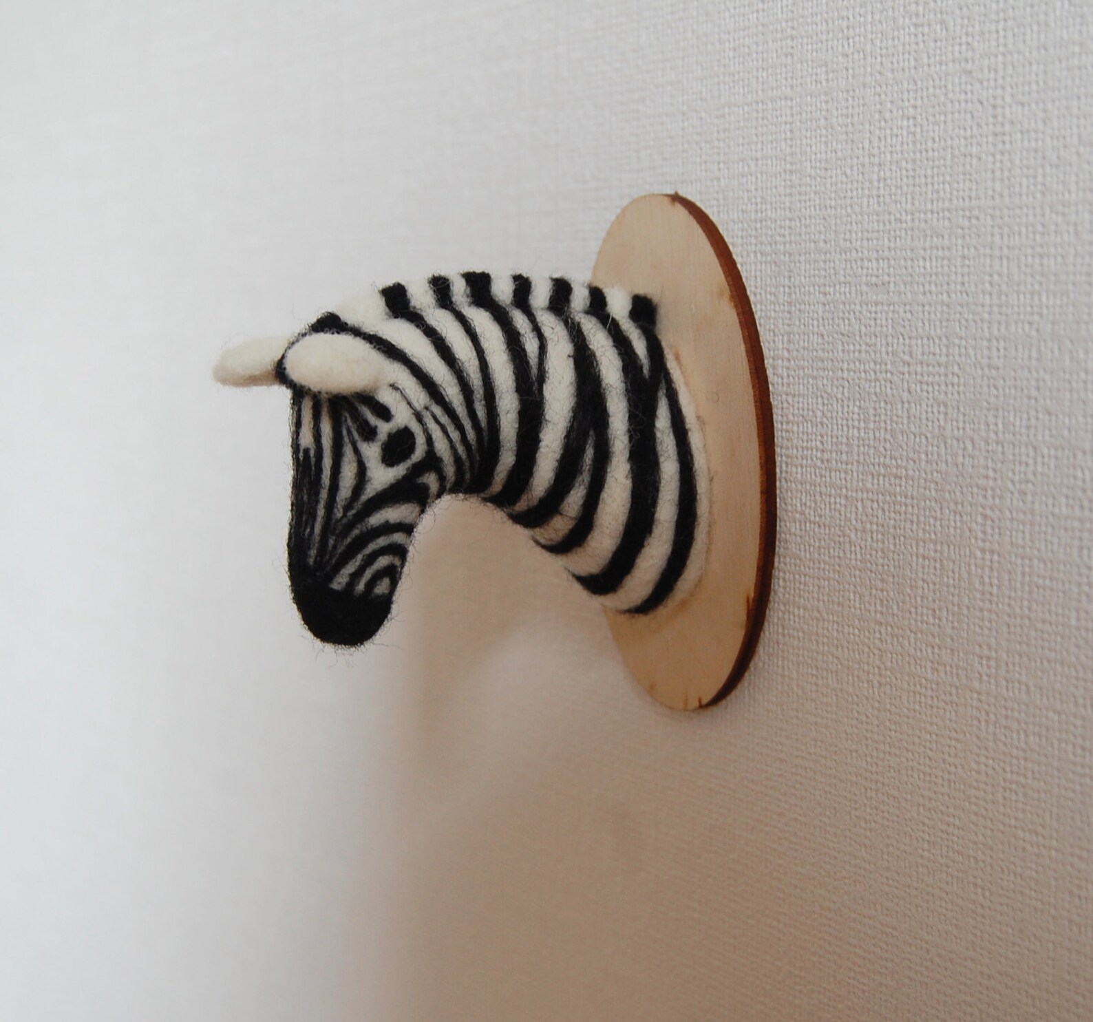 Felted zebra Faux taxidermy Wall mount Zebra wall hanging Home Etsy