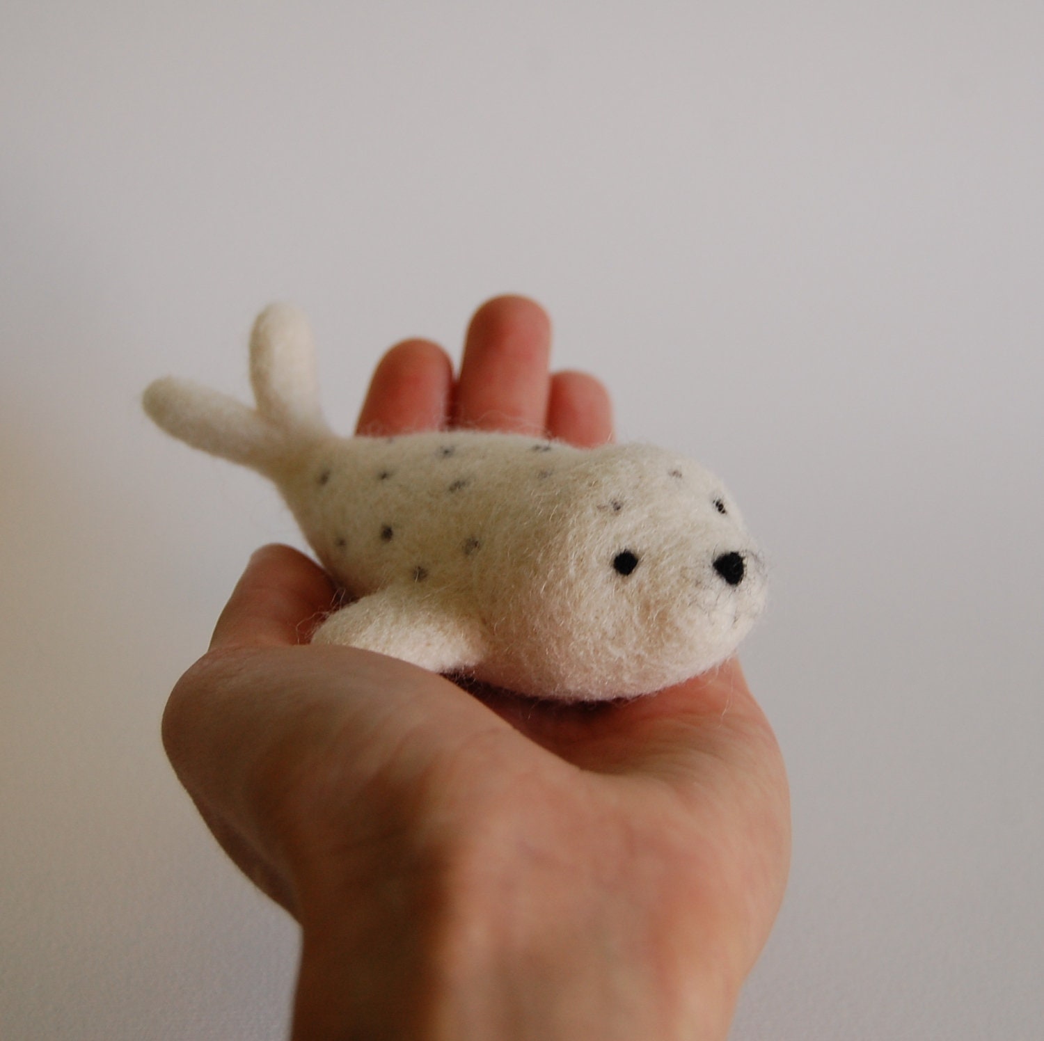 Needle felt white fur seal Felted seal Felt toy Needle felted Etsy
