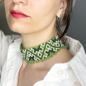 Choker Ukrainian traditional necklace Beaded choker Beaded necklace Native beadwork Handmade jewelry
