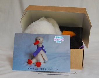 Goose felting kit Felt craft kit Craft gift Craft kit Needle felting kit